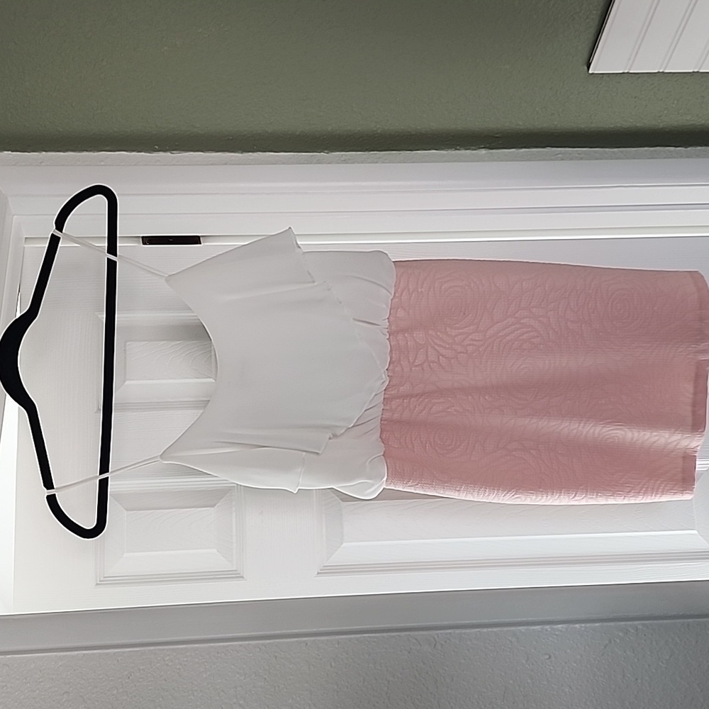 Elegant White and Pink Dress